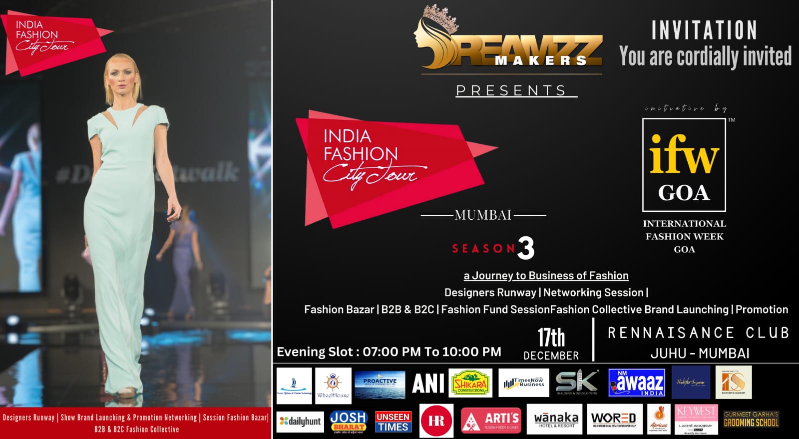 IFCT (India Fashion City Tour) by Dreamzz Makers: The Epitome of Style and Elegance. Presented by Soumya Singh, an initiative by IFW (Goa) led by William Xavier Soumya Singh