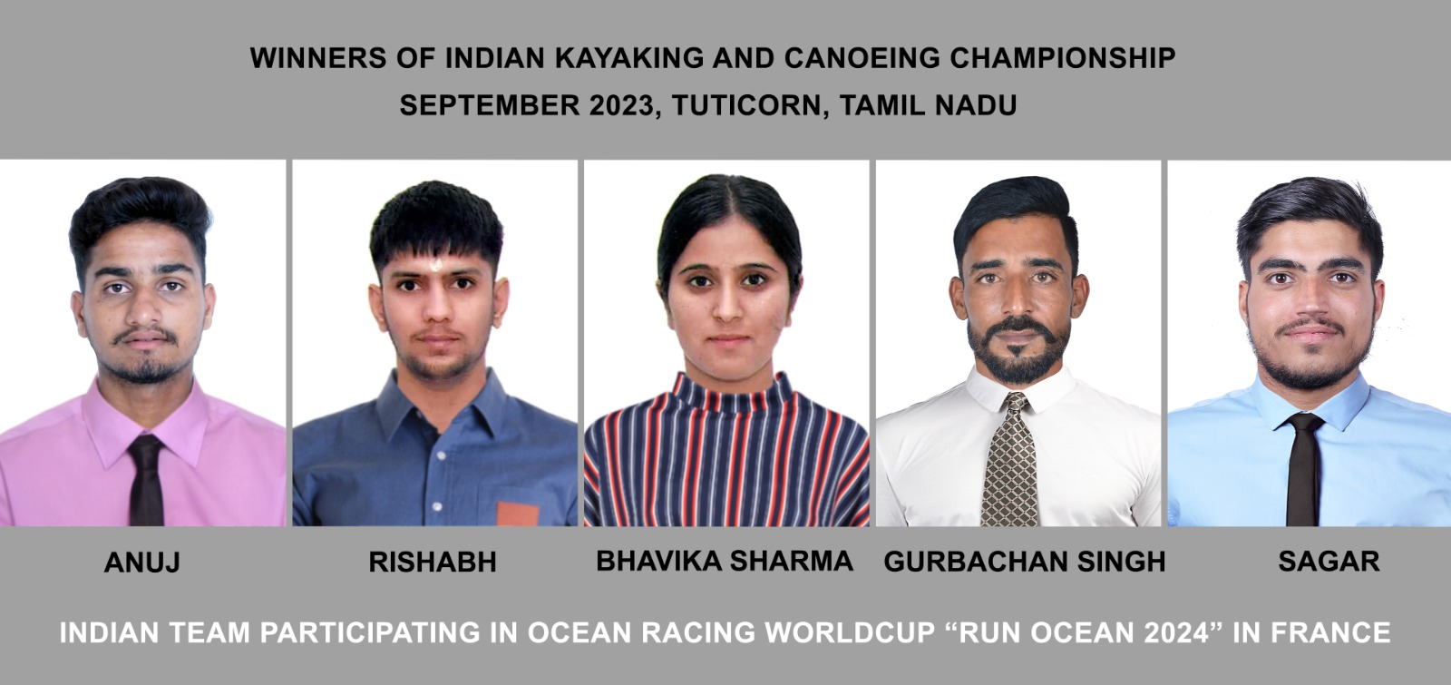 Indian team participating in Ocean racing Canoe competition at France – Run Ocean 2024 world cup Ocean racing
