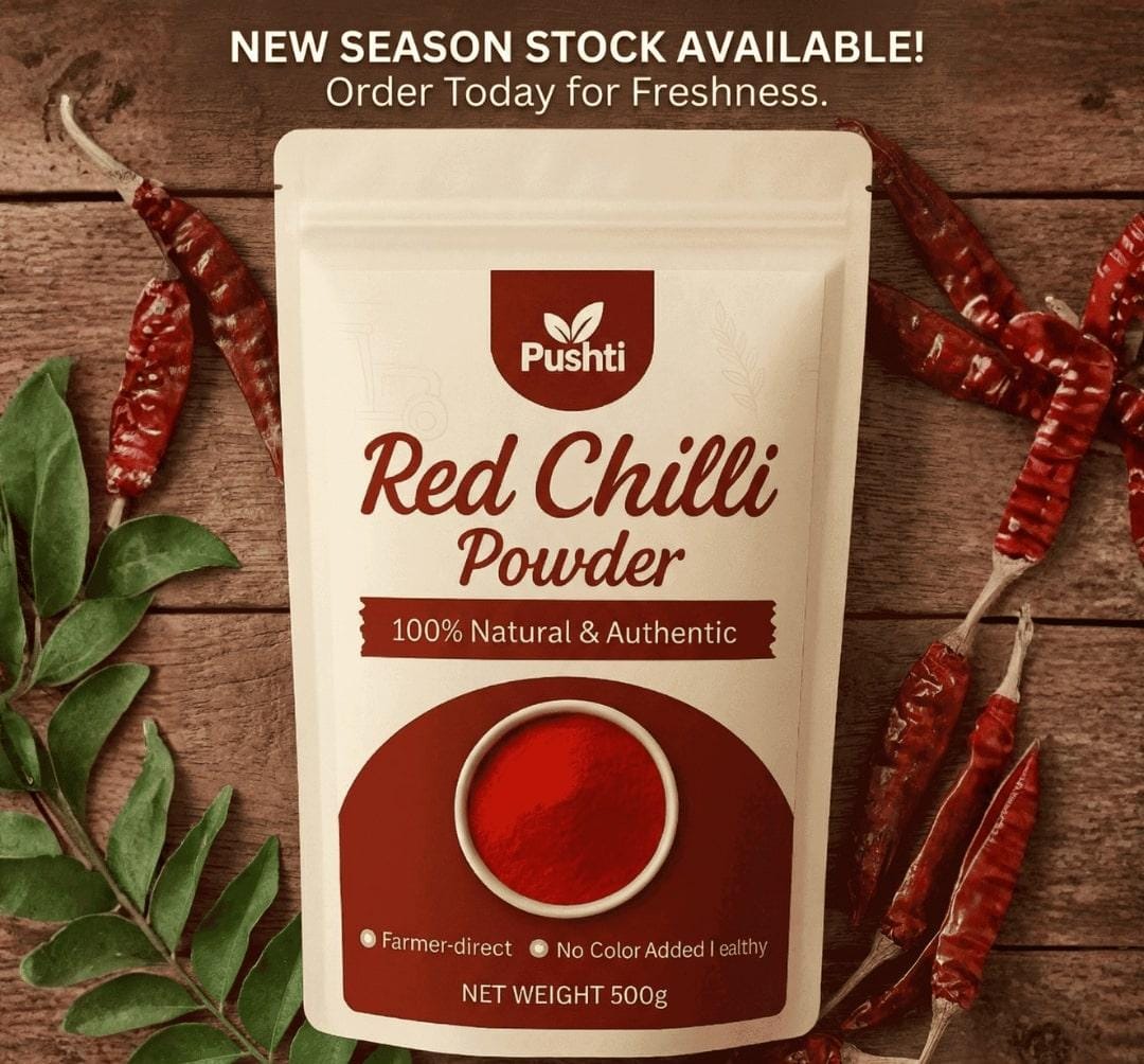 This Masala Season, Pushti Organic Brings Red Chilli Powder the Way Farmers Make It Pushti Organic Red Chilli Powder